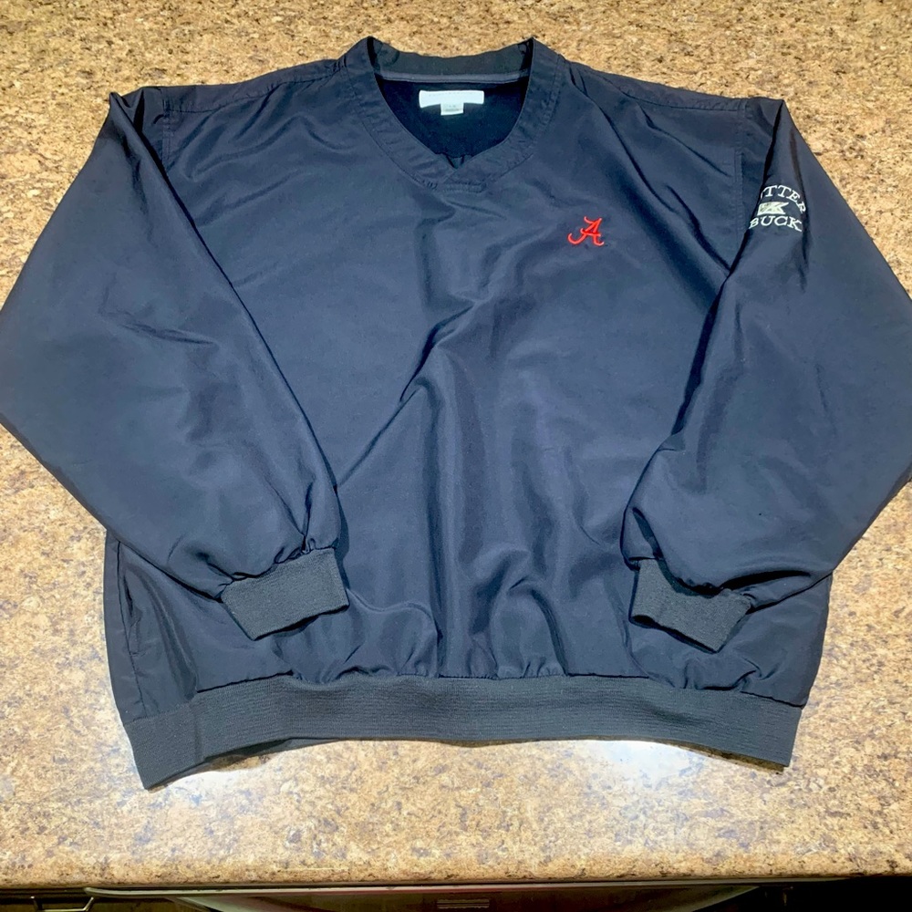 EUC Cutter & Buck Pullover Vneck Windbreaker Black Large